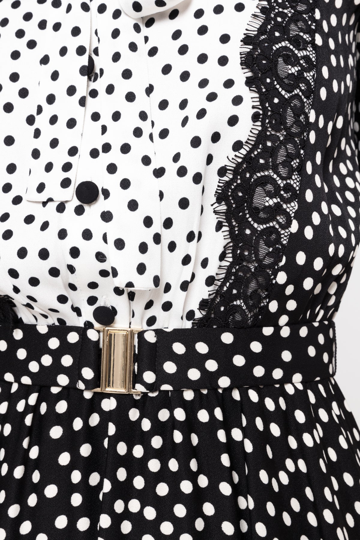 Polka - Dots Viscose Midi Dress - BTK COLLECTIONS