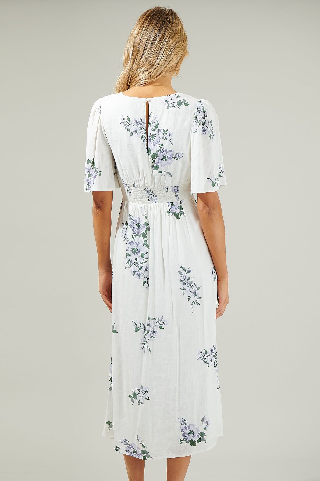 Porto Floral Smocked Midi Dress - BTK COLLECTIONS