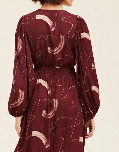 Print Satin Maxi Dress - BTK COLLECTIONS