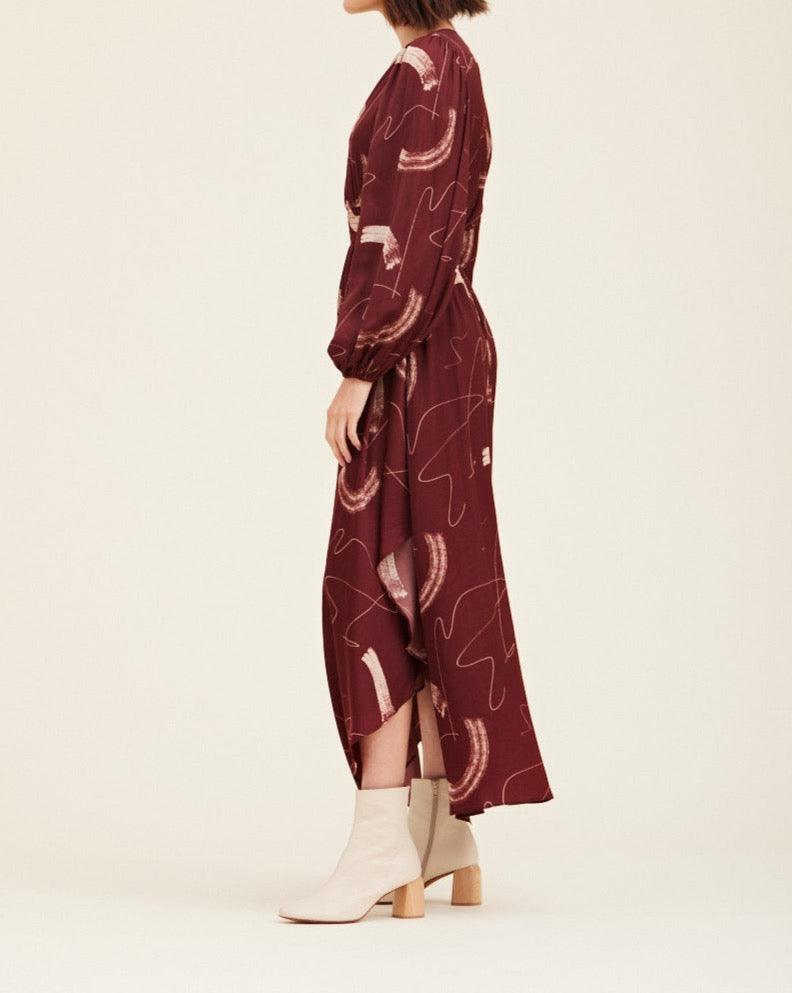 Print Satin Maxi Dress - BTK COLLECTIONS