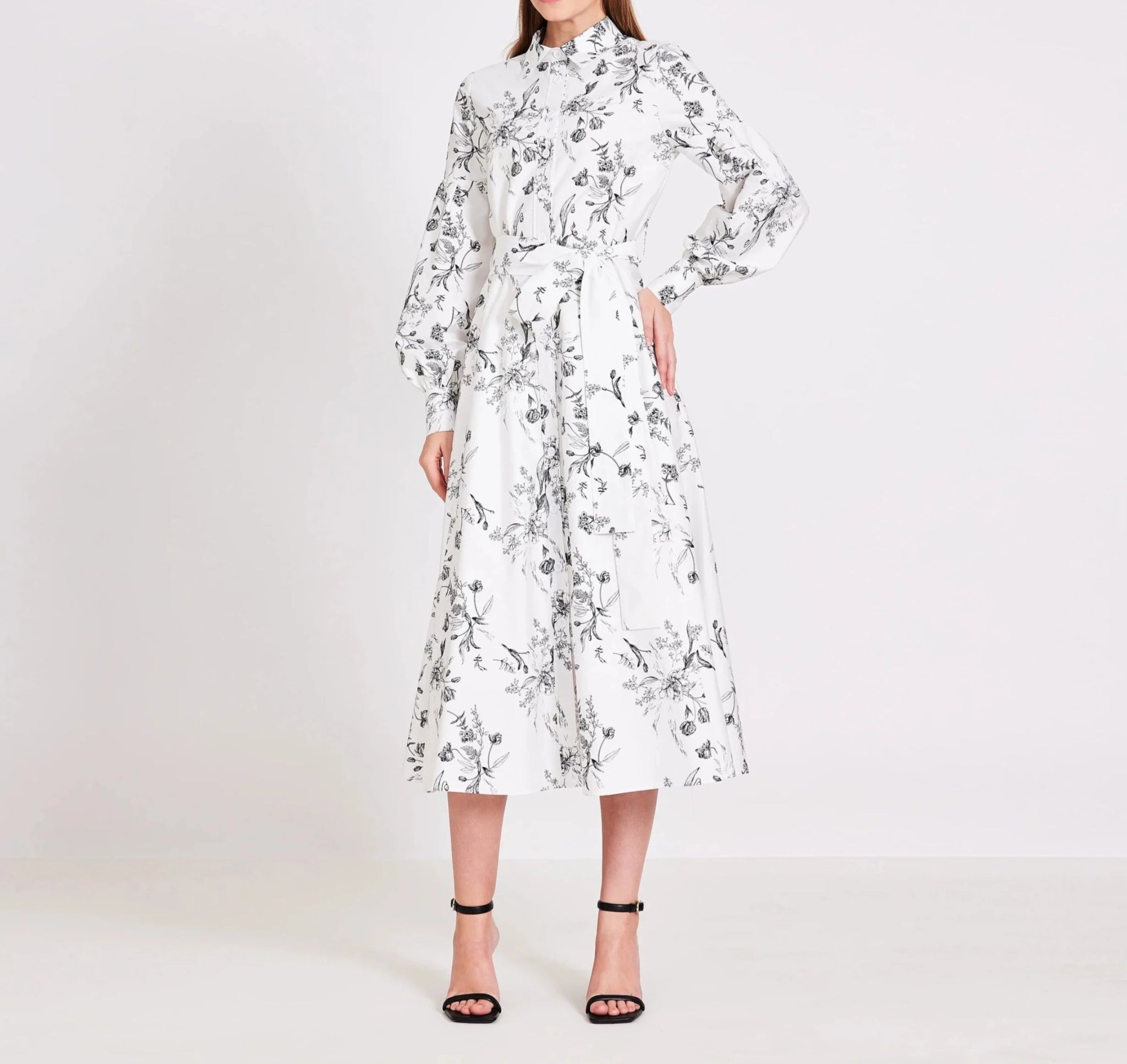 Printed Cotton Midi Dress - BTK COLLECTIONS