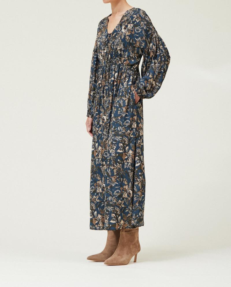Printed Satin Midi Dress - BTK COLLECTIONS