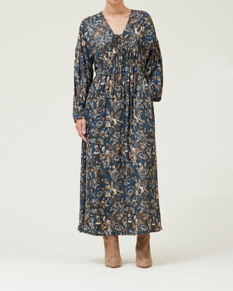 Printed Satin Midi Dress - BTK COLLECTIONS