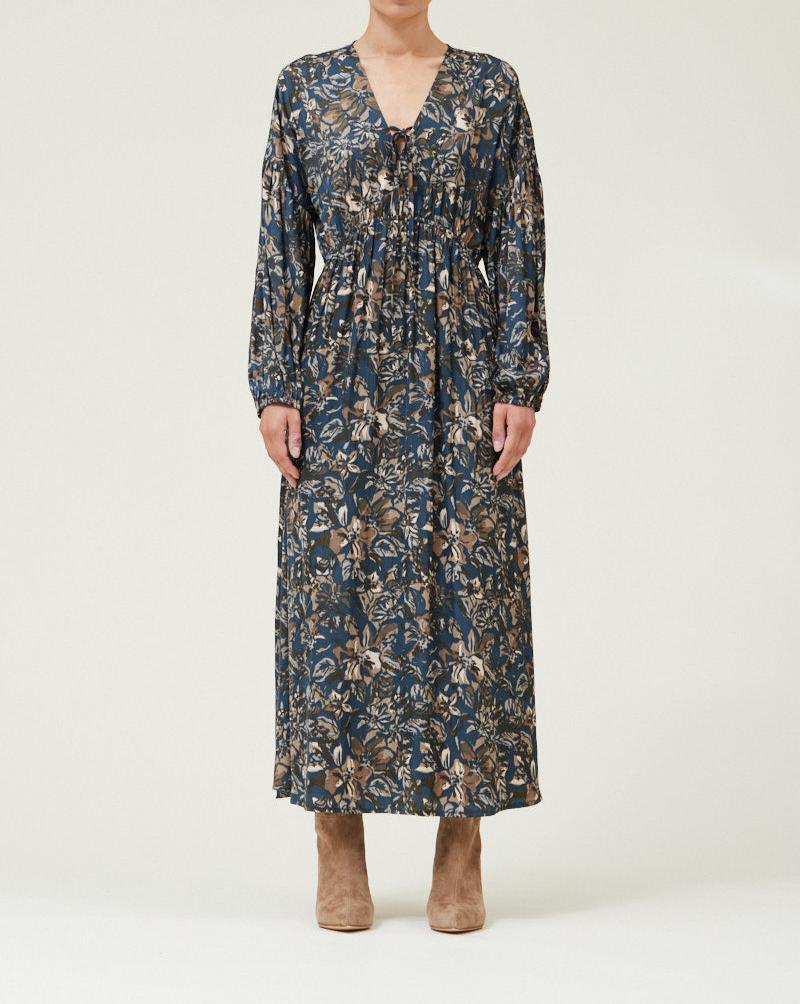 Printed Satin Midi Dress - BTK COLLECTIONS