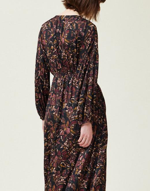 Printed Satin Midi Dress - BTK COLLECTIONS