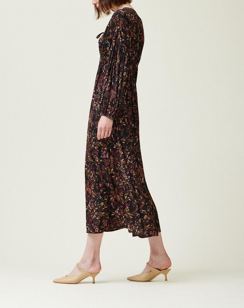 Printed Satin Midi Dress - BTK COLLECTIONS