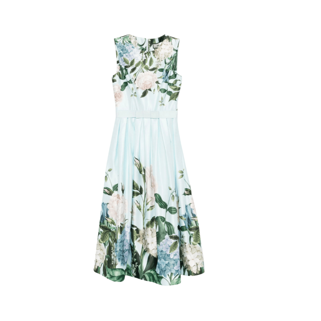 Printed Taffeta Midi Dress - BTK COLLECTIONS