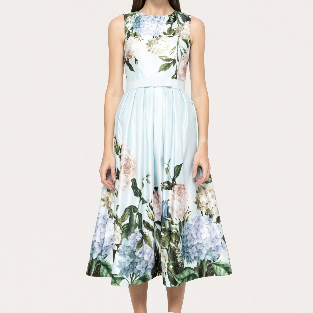 Printed Taffeta Midi Dress - BTK COLLECTIONS