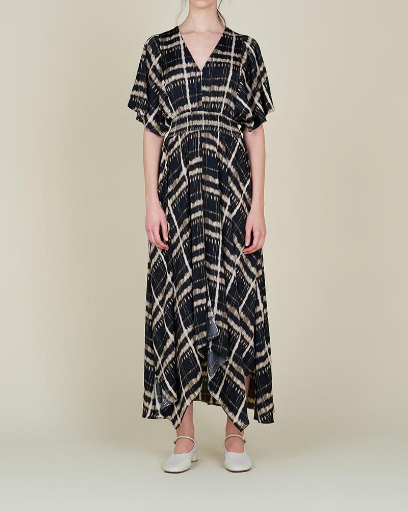 Printed Unbalanced Maxi Dress - BTK COLLECTIONS