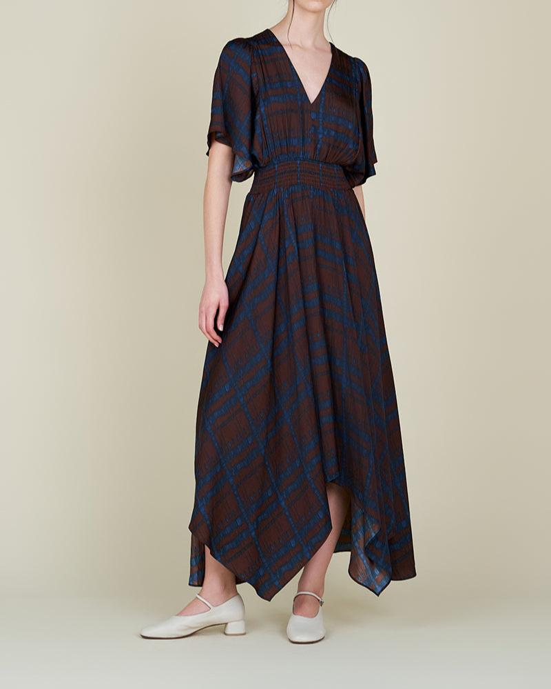 Printed Unbalanced Maxi Dress - BTK COLLECTIONS