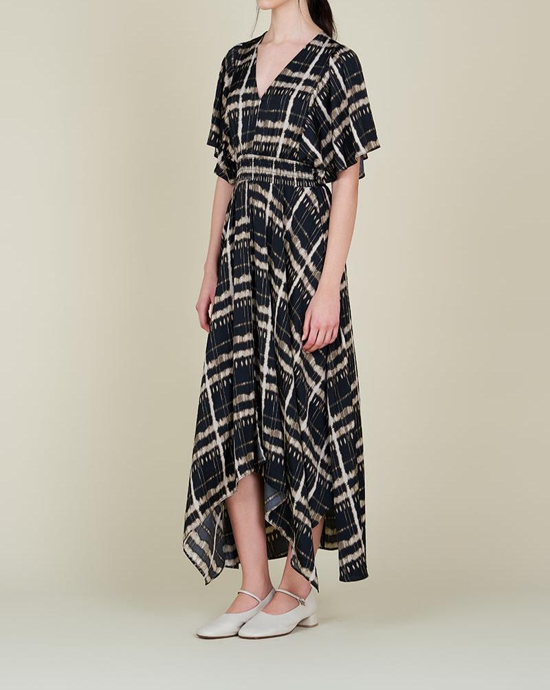 Printed Unbalanced Maxi Dress - BTK COLLECTIONS