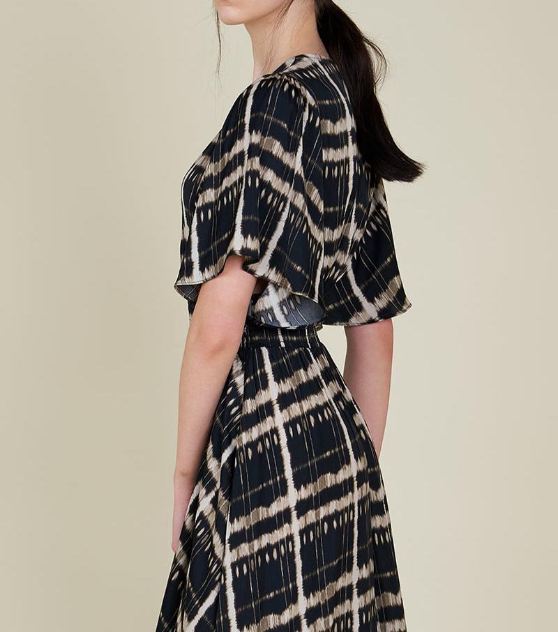 Printed Unbalanced Maxi Dress - BTK COLLECTIONS