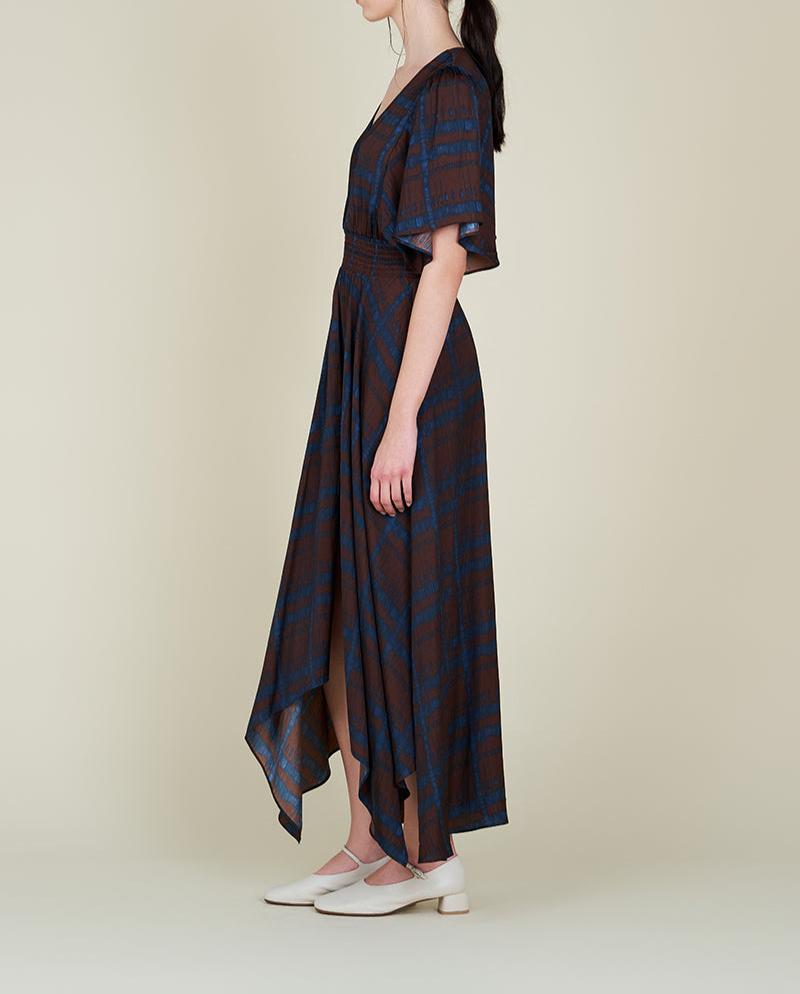 Printed Unbalanced Maxi Dress - BTK COLLECTIONS