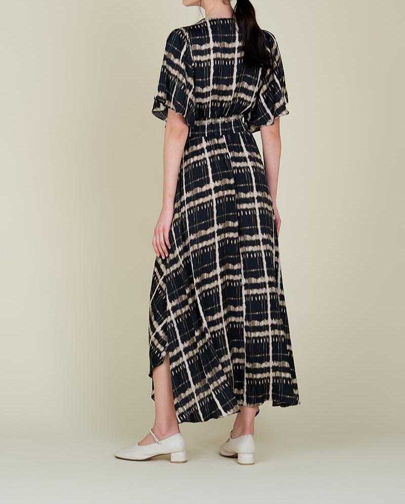 Printed Unbalanced Maxi Dress - BTK COLLECTIONS