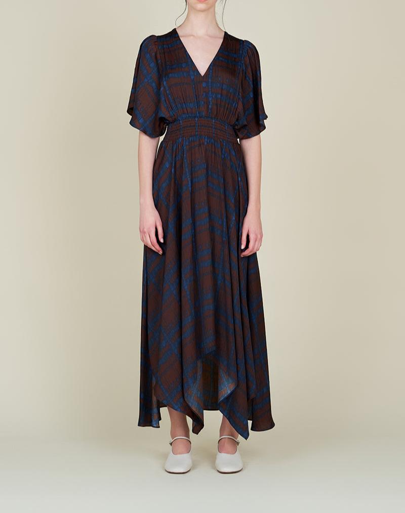 Printed Unbalanced Maxi Dress - BTK COLLECTIONS