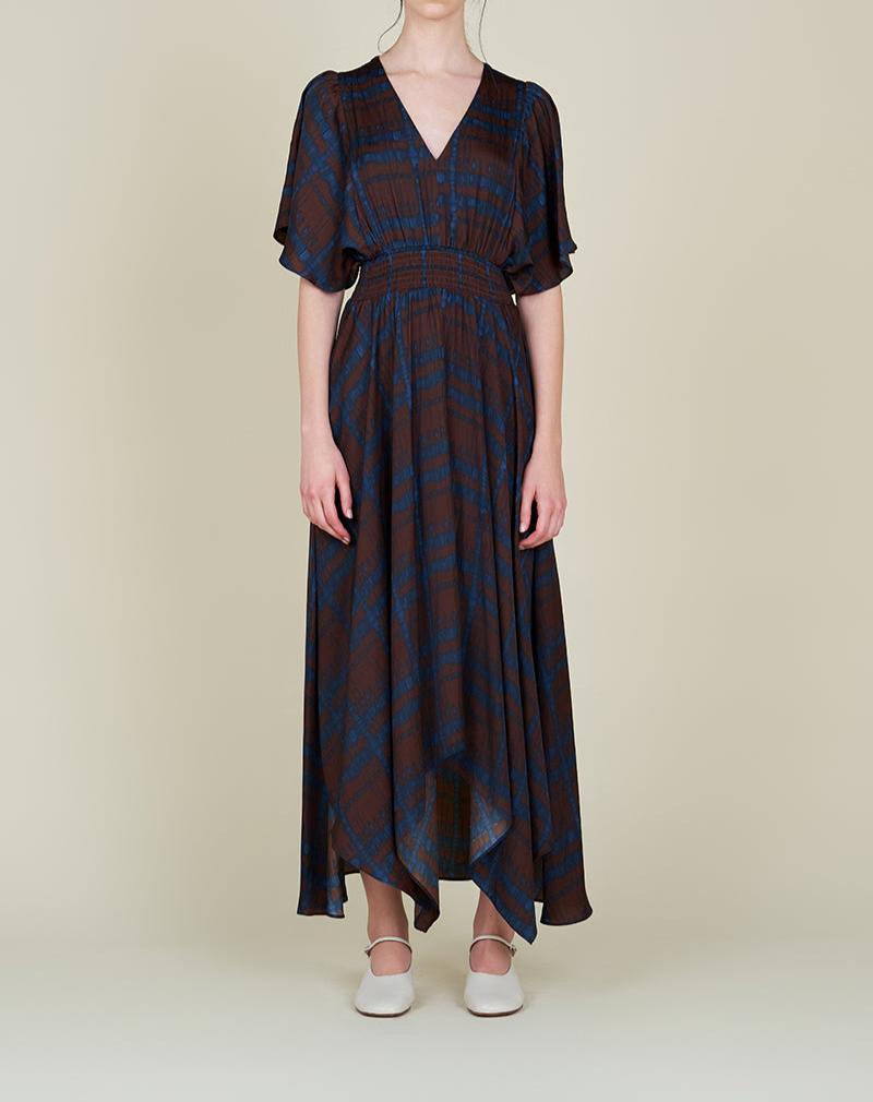 Printed Unbalanced Maxi Dress - BTK COLLECTIONS