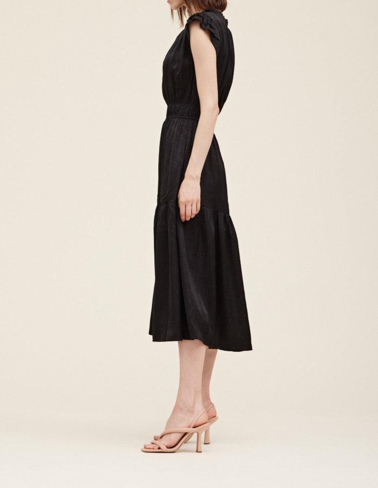 Ruffle Neck Sheen Dress - BTK COLLECTIONS