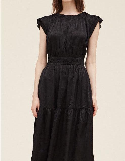 Ruffle Neck Sheen Dress - BTK COLLECTIONS