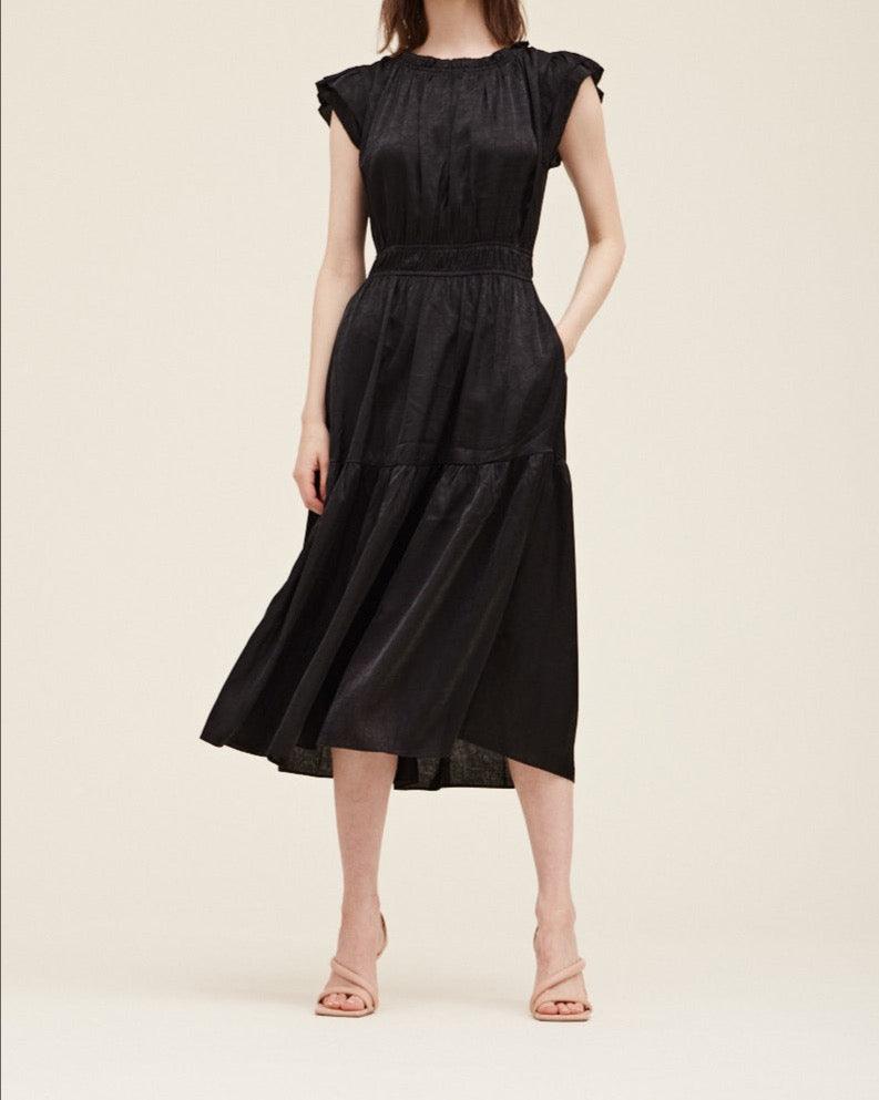 Ruffle Neck Sheen Dress - BTK COLLECTIONS