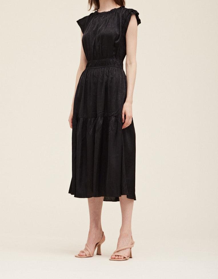 Ruffle Neck Sheen Dress - BTK COLLECTIONS