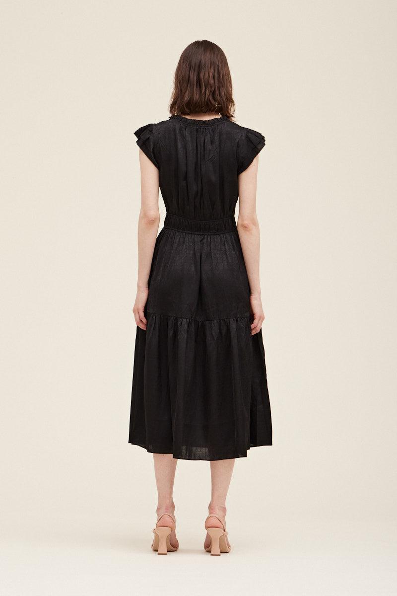 Ruffle Neck Sheen Dress - BTK COLLECTIONS