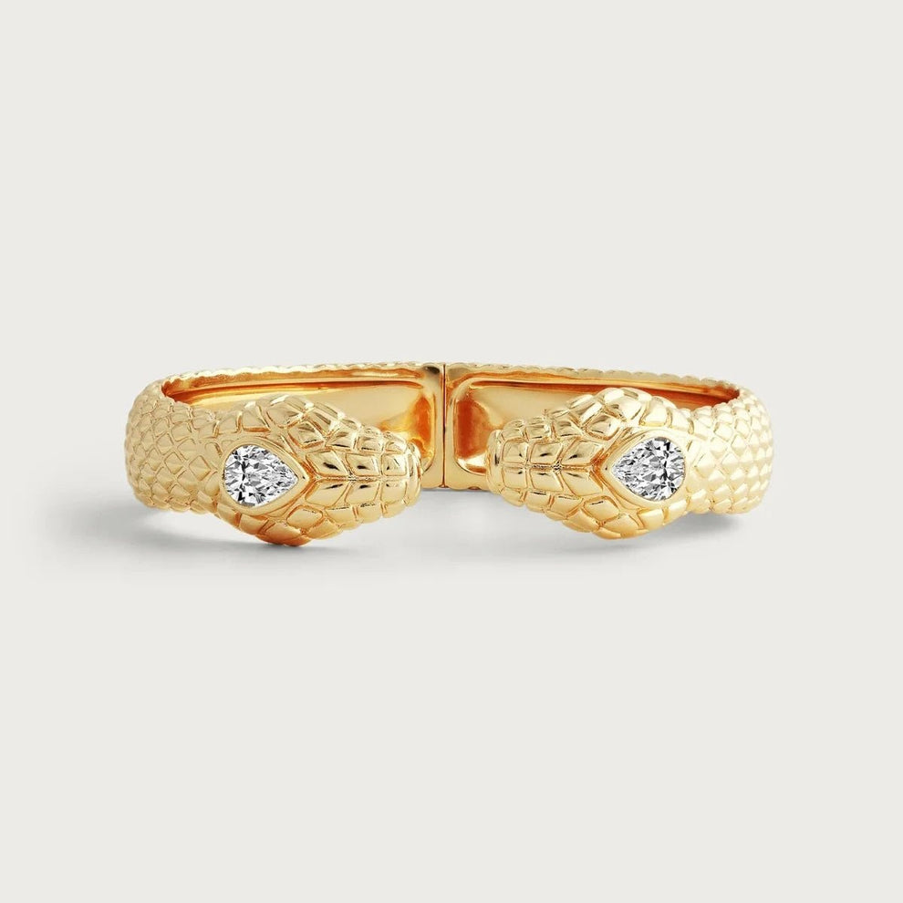 Serpent Double Head Hinged Bracelet - BTK COLLECTIONS