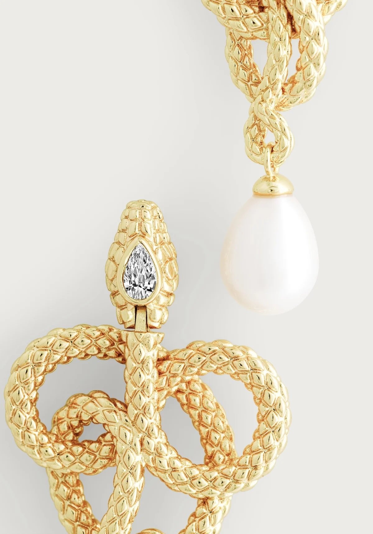 Serpent Pearl Drop Earrings - BTK COLLECTIONS