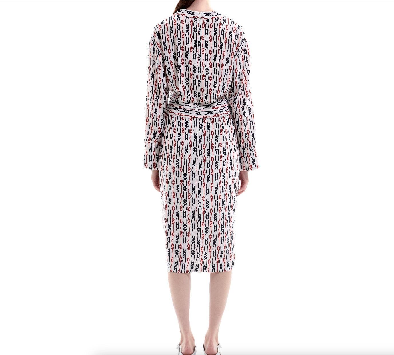 Silk Chain Printed Midi Dress - BTK COLLECTIONS
