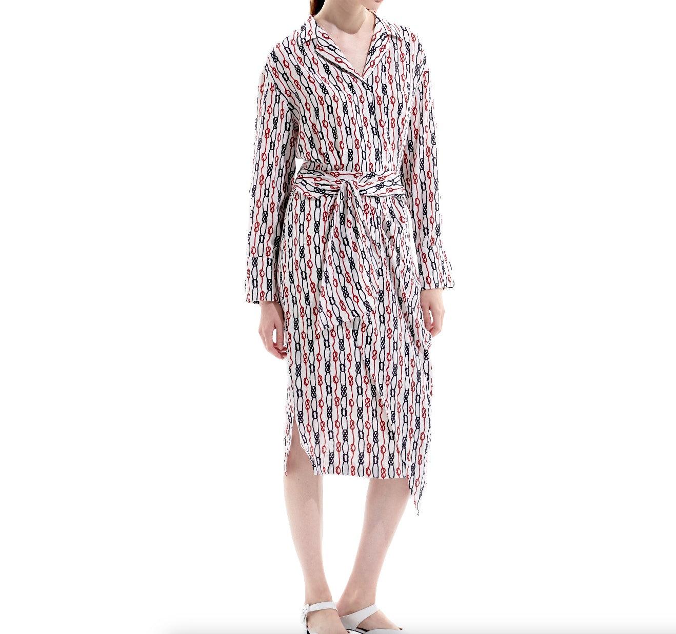 Silk Chain Printed Midi Dress - BTK COLLECTIONS