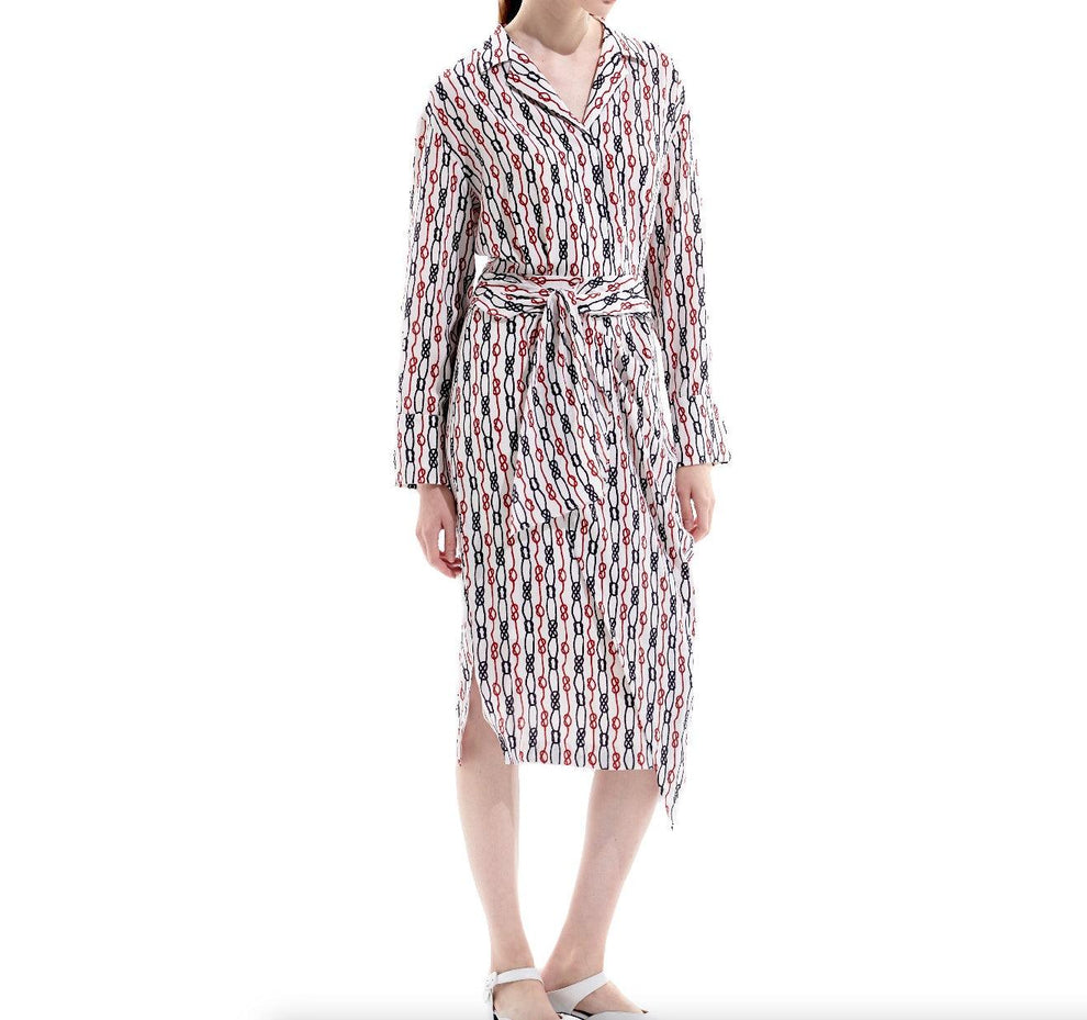 Silk Chain Printed Midi Dress - BTK COLLECTIONS