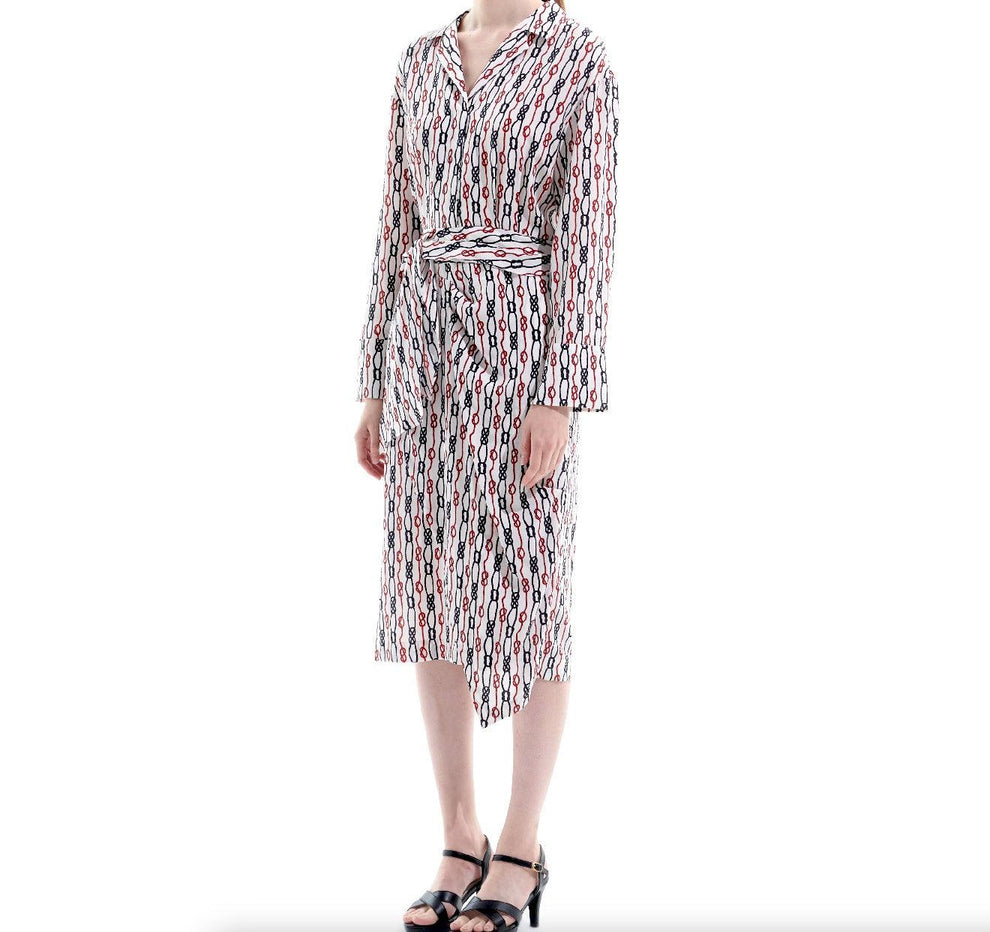 Silk Chain Printed Midi Dress - BTK COLLECTIONS