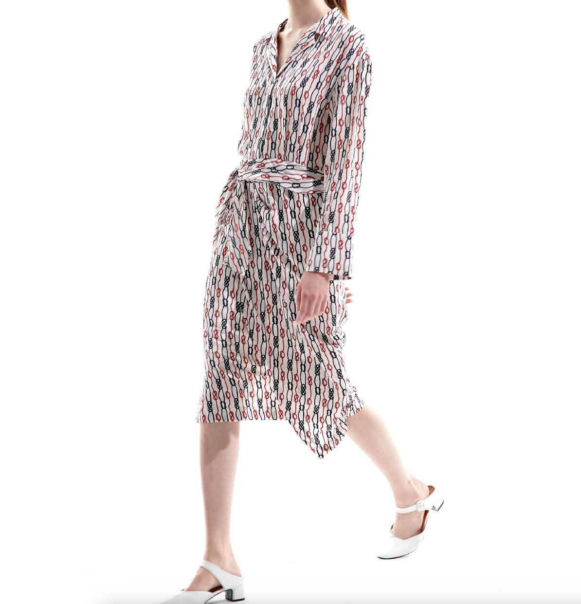 Silk Chain Printed Midi Dress - BTK COLLECTIONS