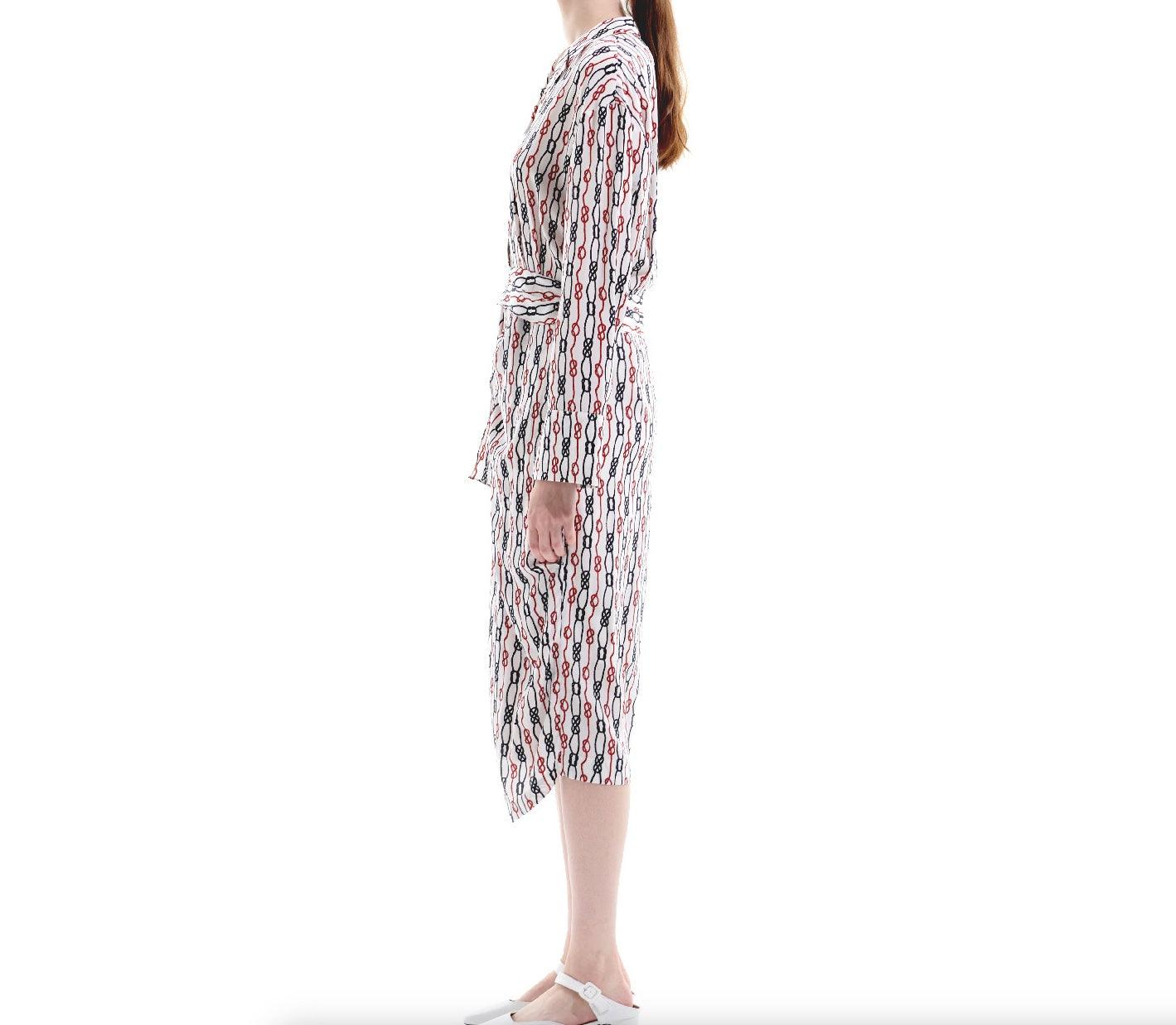 Silk Chain Printed Midi Dress - BTK COLLECTION