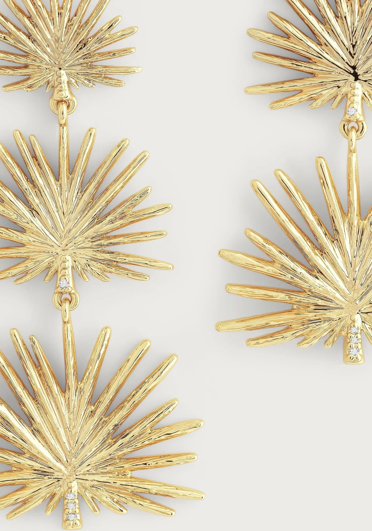 Small Triple Fan Palm Dangle Earrings - BTK COLLECTIONS