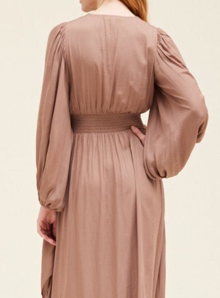 Solid Satin Maxi Dress - BTK COLLECTIONS