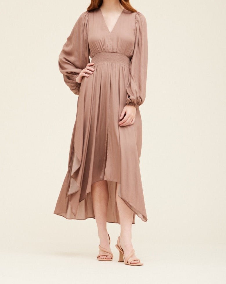 Solid Satin Maxi Dress - BTK COLLECTIONS