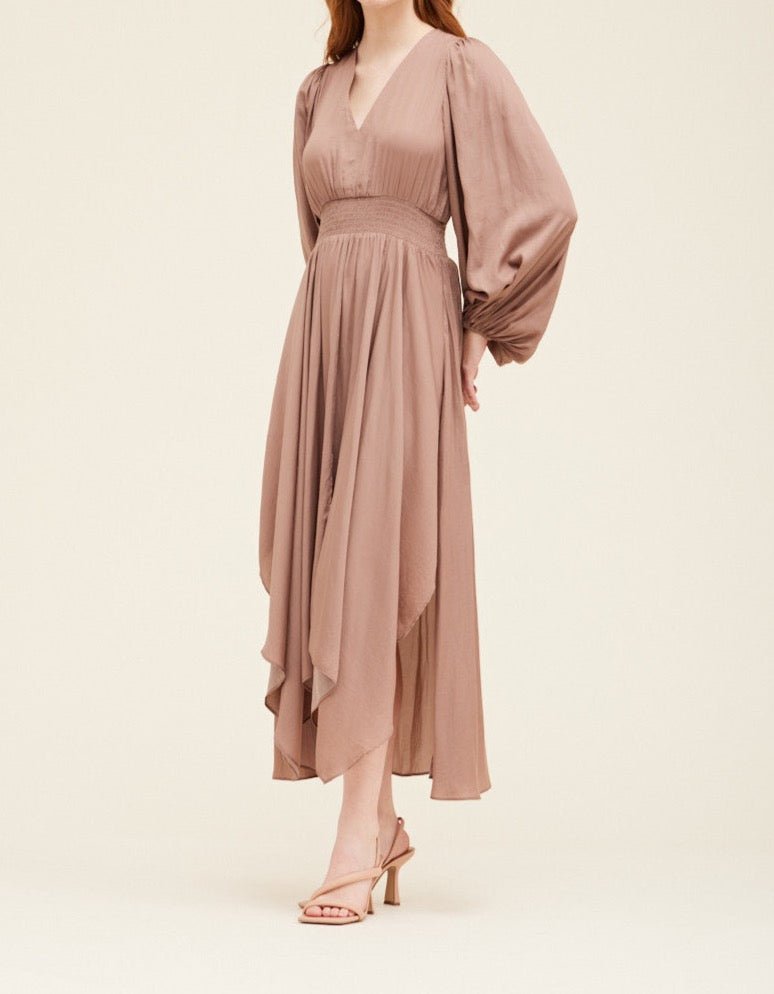 Solid Satin Maxi Dress - BTK COLLECTIONS