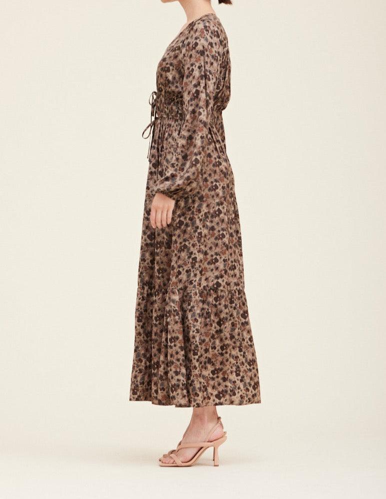 Tawny Tiered Floral Print Maxi Dress - BTK COLLECTIONS