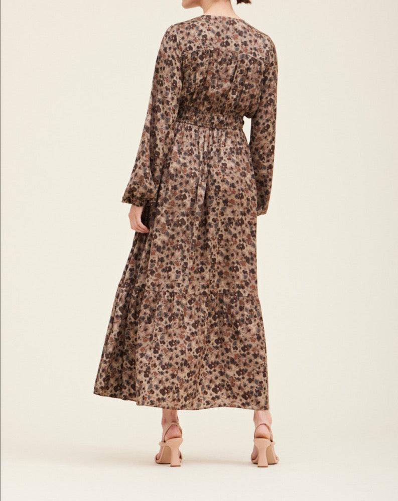 Tawny Tiered Floral Print Maxi Dress - BTK COLLECTIONS