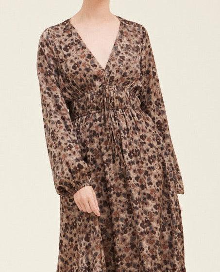 Tawny Tiered Floral Print Maxi Dress - BTK COLLECTION