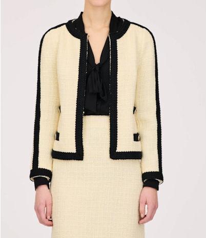 Tweed Jacket With Braid Trim - BTK COLLECTIONS