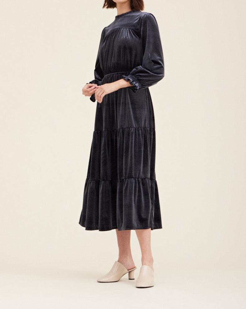 Velvet Midi Dress - BTK COLLECTIONS