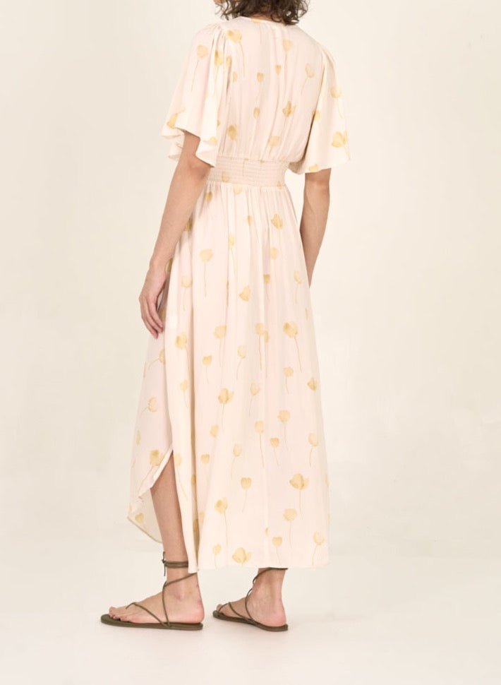 Watercolor Floral Print Dress - BTK COLLECTIONS