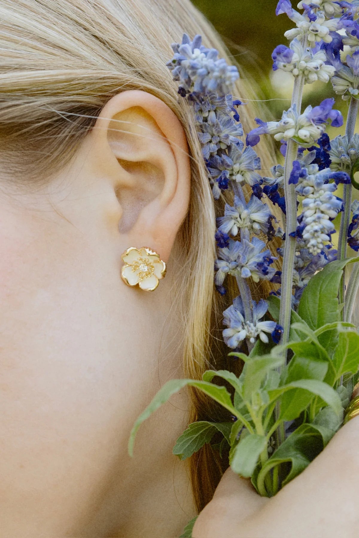 Wildflowers Enameled Stud Earrings - BTK COLLECTIONS