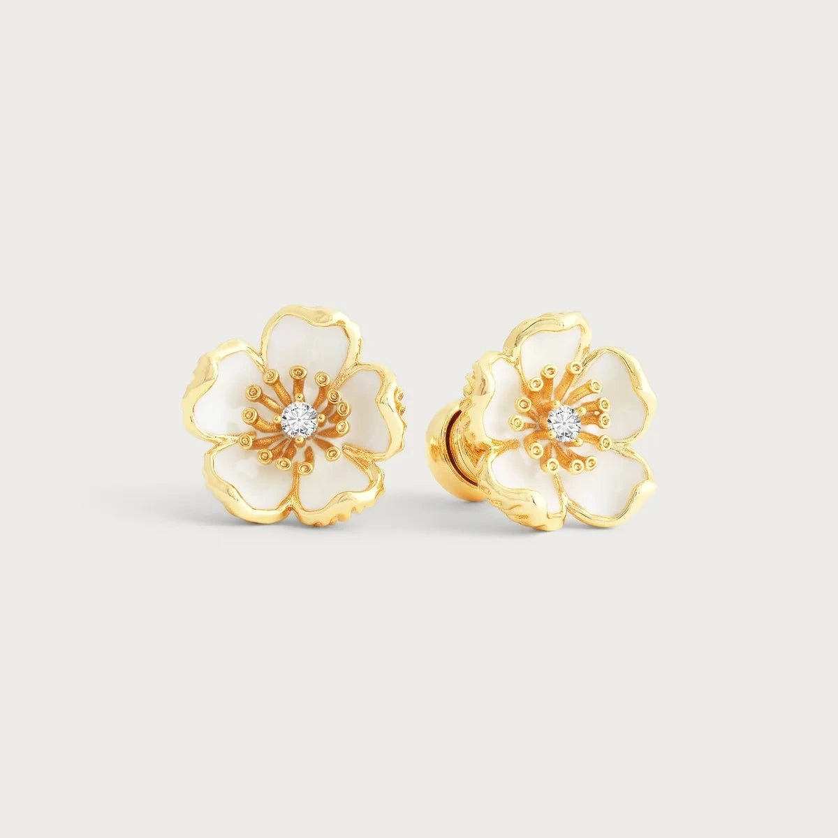 Wildflowers Enameled Stud Earrings - BTK COLLECTIONS