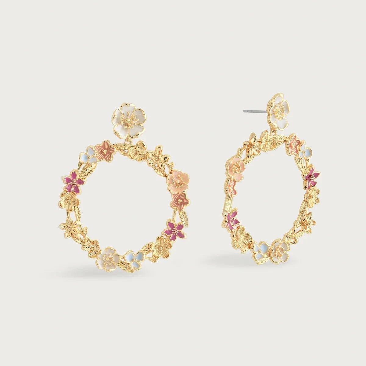 Wildflowers Gathered Hoop Earrings - BTK COLLECTIONS