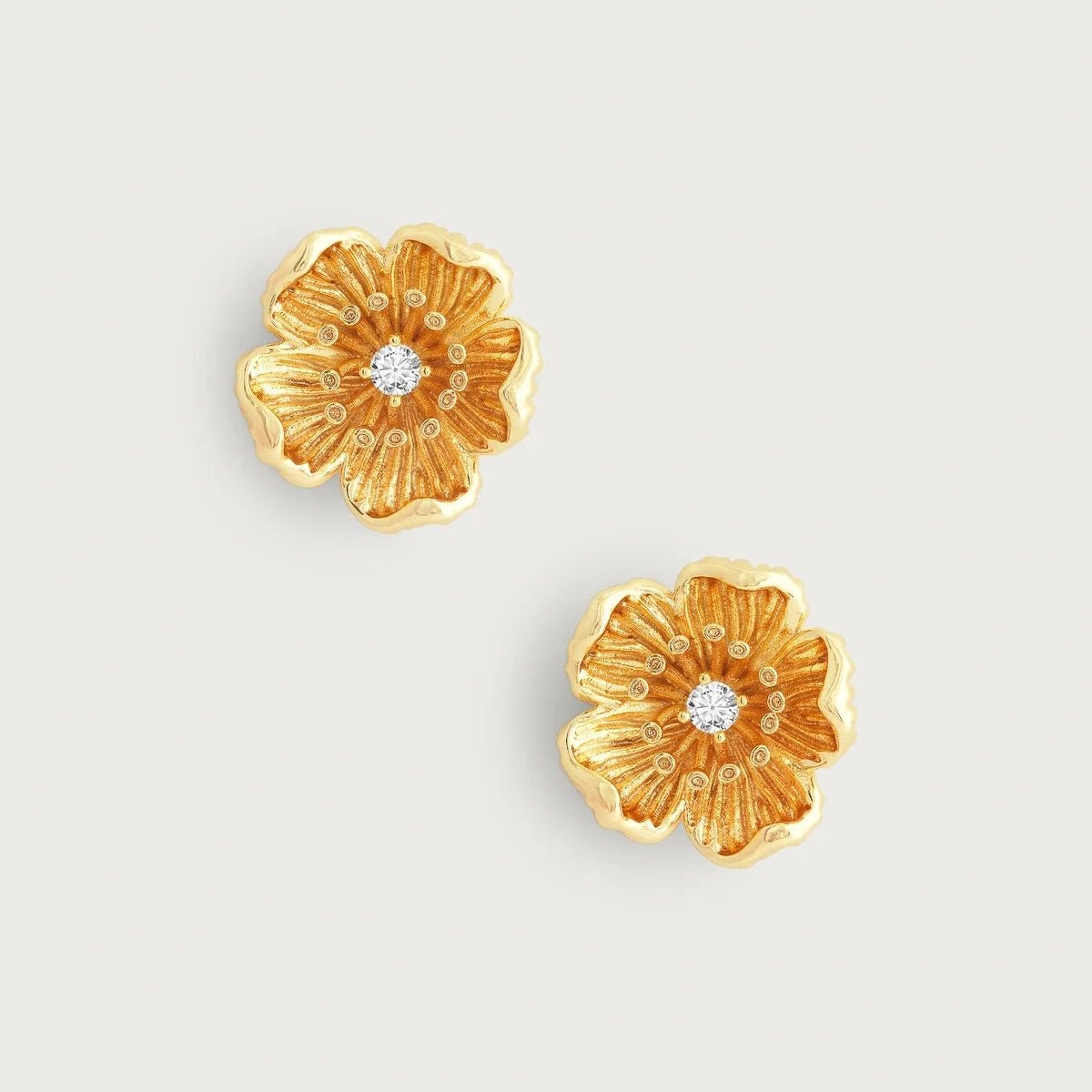 Wildflowers Gold Stud Earrings - BTK COLLECTIONS