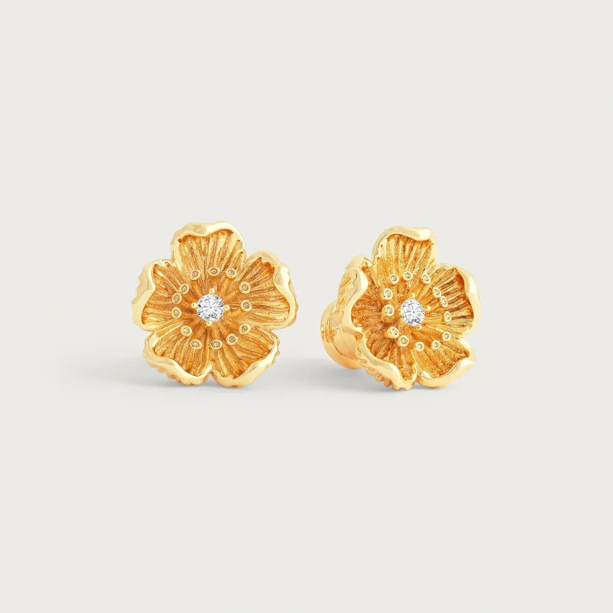 Wildflowers Gold Stud Earrings - BTK COLLECTIONS