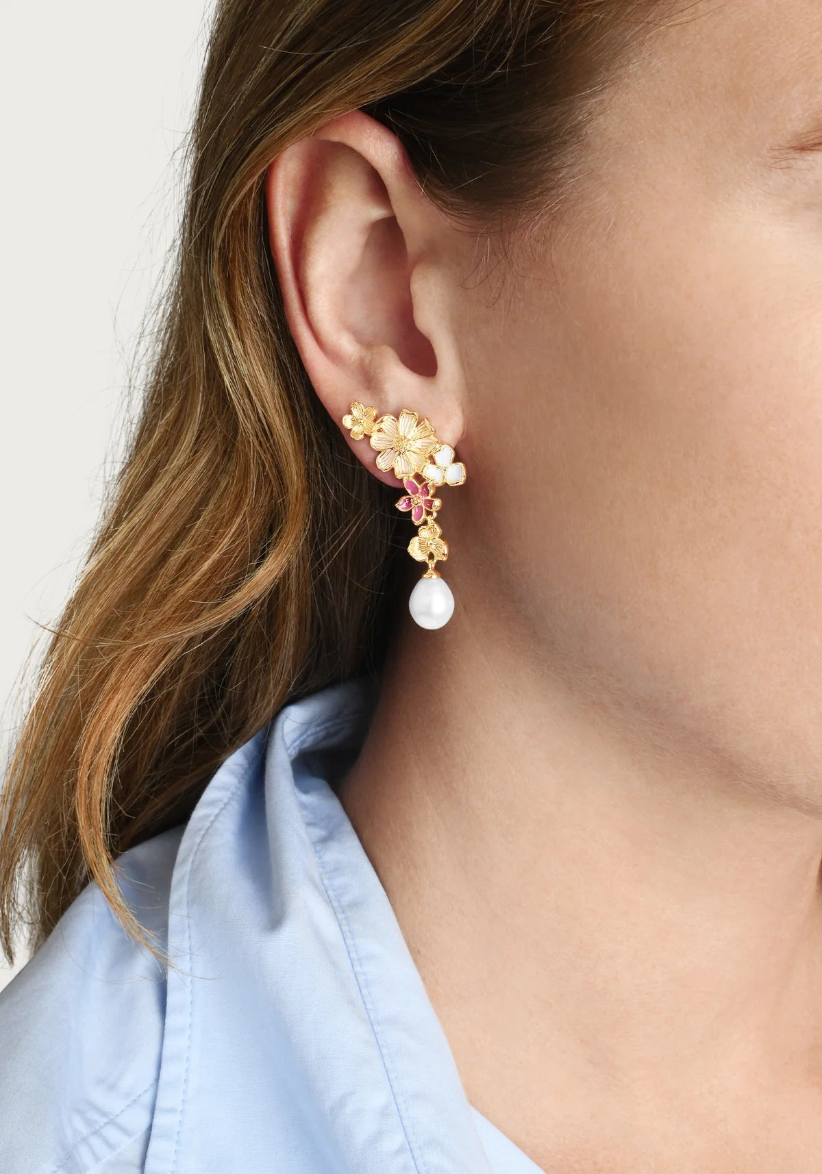 Wildflowers Pearl Drop Earrings - BTK COLLECTIONS