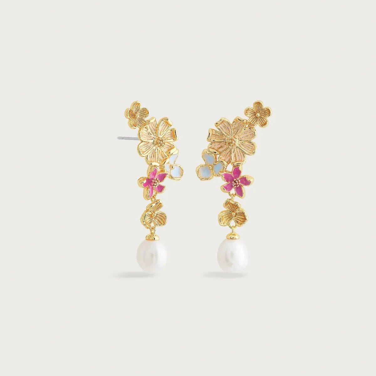 Wildflowers Pearl Drop Earrings - BTK COLLECTIONS